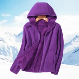 Zip-up Hooded Double-sided Wear Flannel Sweatshirt Women Thick Slim Fleece-lined Jacket Outdoor Sports Y2k Autumn Winter Coat
