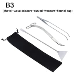 Aquarium Tools Set Scissor Tweezers Plants Wave Scissors Grass Stainless Cleaning Tools Fish Tank Shovels Aquarium Accessories