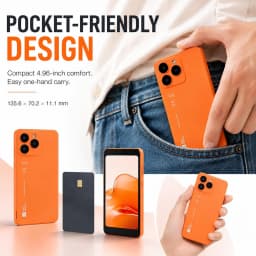 AGM N2 Mini Smartphone Compact Size 4.96 inch Display 3GB 32GB 3000mAh Removable Battery Android 16 GO System Lightweight Phone
