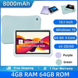 4GB RAM 64GB ROM 10.1 INCH Windows 10 Tablet PC 64-bit Intel Atom X5-Z8350 CPU 8000mAh Battery 1280x800 IPS Dual Camera