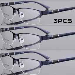 3PCS Blue Light Blocking Reading Glasses Men Half-frame Glasses Business Male Eyeglasses For Old People Glasses With Grade +100