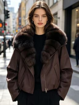 Lagabogy Women's Winter Down Jacket Real Fur Coat Huge Natural Fox Fur Duck Down Jacket Casual Female Feather Parka Puffer Coat