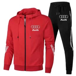 Chándal Para Hombre, Ropa Deportiva Con Logo De Audi Impreso, Jersey Con Capucha Y Cremallera + Pantalones, Conjunto De 2 Piezas