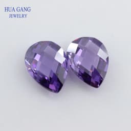 5A Pear Double CheckerBoard Cubic Zirconia Stone Multicolor Brilliant Cut Loose CZ Stones Synthetic Gems Beads For Jewelry