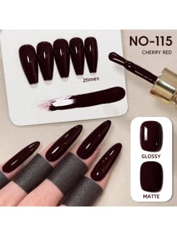 3pcs Gel Nail Polish Set - Red Shades, Glossy & Matte Finish, UV/LED Cured, Lead-Free, Alcohol-Free Gel for Salon & DIY Manicure