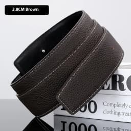 Luxury Belt Ultra-Thin Pointed Belt Headless Men And Women First Layer Cowhide Letter Buckle Replacement Buckleless Belts3.2/3.8