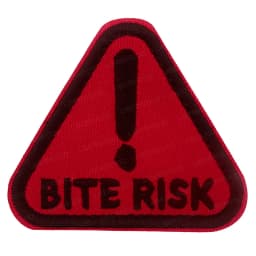 Warning Patch Pet Dog Bite Risk Embroidery K9 Service Dog Vest Helmet Uniform Accessory Hook Loop Emblem Badge