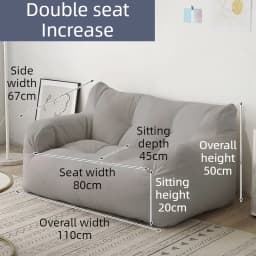 2 Person Bean Bag Sofas Relaxing Soft Lazy Puffs Sofa Living Room Comfortable Backrest Chair Portable Sleeping Sofas Furniture