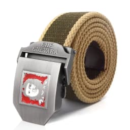 SupSindy Men Canvas Belt Che Guevara Metal Buckle Army Military Tactical Belts For Men Fashion Jeans Waistband Male Strap Black