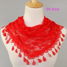 Fashion Solid Triangle Veil Scarf Women Polyester Jacquard Rose Shawl Wedding Turban