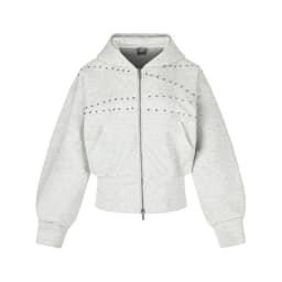American Y2K retro washed distressed rivet zipper jacket for women autumn short hooded sweatshirt for men
