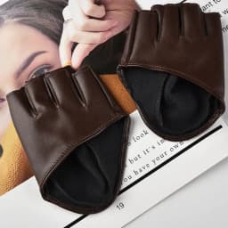 11CM Women Stage Performance Half Palm Finger Leather Gloves Concert Street Dance Pole Dancing Catwalk Cool DS