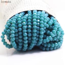 Isywaka Solid Army Green Colors 4*6mm 50pcs Rondelle Austria Faceted Crystal Glass Beads Loose Spacer Round Beads Jewelry Making