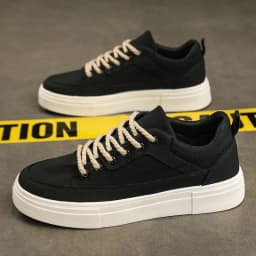 Men's Canvas Shoes Fashion Spring Solid High Top Vulcanized Shoes Men Flat Design Casual Sneakers Man Board Shoes