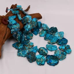 G-G 22'' 2 Rows Mix Color Blue Sea Sediment Imperial Jasper Crystal Necklace Handmade For Women