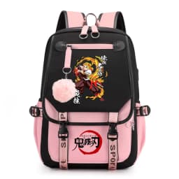 Kids Anime School Backpack Demon Slayer Pattern Casual Daypack for Girls Students Book Bag