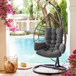 Hammock Rocking Chair Cushion Egg-shape Cushion Available for Garden Living Room Decoration (Without Hanging Basket Seat) Cojin