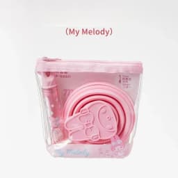 Sanrio Hello Kitty Wash Folding Cup Kuromi Cartoon Cute Creative Water Cup Toothbrush Set Portable Travel Mouthwash Cup