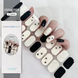 16/20/22Tips Semi-Cured Gel Nail Patch Adhesive Sliders Long Lasting Full Gel Nail Stickers DIY Manicure Harden In UV Lamp Need