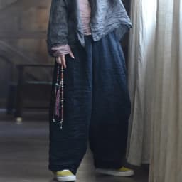 Johnature Women Ramie Solid Color Wide Leg Pants Elastic Waist Spring Trouser 2025 New Original Casual Women Long Pants