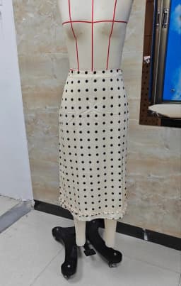 Women's Double Layered Mesh Skirt with Polka Dot Print Zipper-Up Edible Tree Fungus Design Y2K Fashion Holiday Bottoms