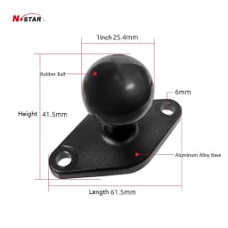 1 Inch 25mm Ball Head Adapter Motorcycle Handlebar Clamp Mount Phone Ball Head Mount Aluminum Ball Base Socket Arm Mount for Ram
