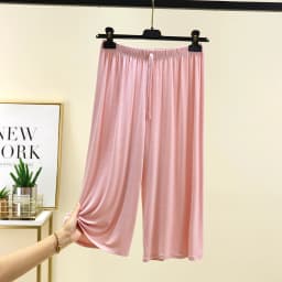 Modal Wide Leg Pants Women Summer Thin Home Spwear Pure Color Casual Loose Comfortable Seven-Foot Pants