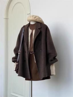 Short Double Sided Wool Coat Women's Loose Korean Woolen Suit Coats for Women Clothing Female New in Outwear Spring