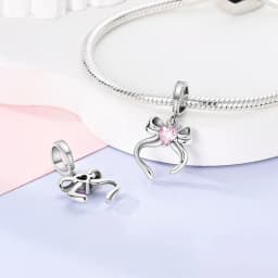 925 Sterling Silver Pink Series Charms Bow Tie Girl Cake Princess Beads Pendant Fit Original Bracelet DIY Jewelry Gift For Woman