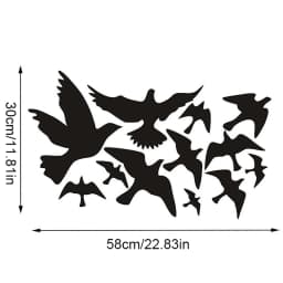 Window Alert Bird Stickers - Self-Adhesive Silhouettes Window Clings Sticker Set