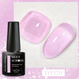 MEET ACROSS 7ml Orange Red Pink Gel Nail Polish Laser Sparkling Soak Off Semi Permanent Nail Art UV Gel Varnishes Spring Summer