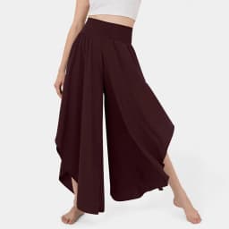 Women's Flowy Large Size Palazzo Pants Irregular Hem High Waist Casual Cropped Pants Summer Lightweight Elastic Beach Pants