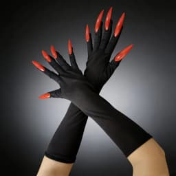 Halloween Scary Witches Nails 43cm Long Gloves Vampire Black Devil Claw Gloves Gothic Costume Party Cosplay Props Accessories