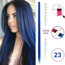 VEYDA Colored Party Highlights Clip in Hair Extensions for Girls 22 Inches Omber Colors Straight Hair Synthetic Hairpieces