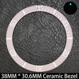 Sloping 38mm * 30.6mm Ceramic/Aluminum Blue Luminous Bezel GMT and Diving Watch Insert Fit for 40mm Watch Case Replacement Watch
