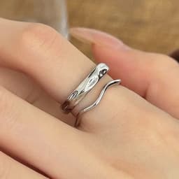 VENTFILLE 925 Sterling Silver Metal Flower Shell Geometric Rings For Women French Retro Romantic Open Thai Silver Rings