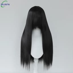 Very High Quality 400g 48 Colors 24Inch 60cm Long Straight Cosplay Wig With Bangs Heat Resistant Hair Anime Wigs + Wig Cap