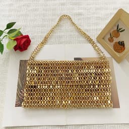 Retro metal sequin silver bag for women's 2024 new bag, hand woven high-end feel handbag, shoulder and underarm bag