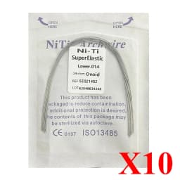 10pack AG Dental Arch Wires Orthodontic Super Elastic NITI Round Rectangle Archwire Lower/Upper 012/014/016/018/020/16x16/16x22