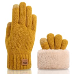 Female Winter Warm Knitted Full Finger Gloves Men Solid Woolen Touch Screen Mittens Women Thick Warm Cycling Driving Gloves H46
