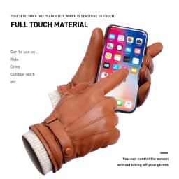 High Quality Warm 100% Sheepskin Gloves For Men Winter Touch Screen Ultralight Windproof Mittens For Driving Riding