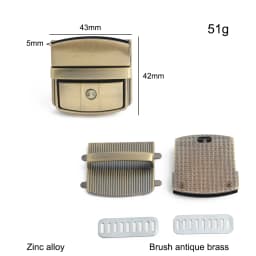 5/10/20PCS Metal Rectangle Press Push Lock For Handbags Bag Briefcase Spring Lock Snap Decorative Clasps Repair Kit Accessories