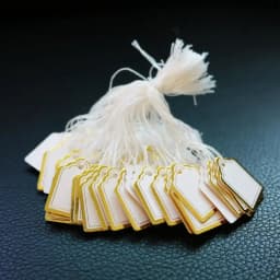 100Pcs Jewelry Price Labels Round Rectangle Gold/Silver Edge Retail Tags Jewelry Blank Card Paper Jewellery Hangtag Display Tool