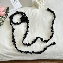 2026 New Sweet Cool Style Clavicle Chain Hand-Woven Crocheted Rose Necklace Popular Sweater Atmosphere Neck Flower Long Scarf