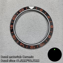 41.5mm Sloping Ceramic/Aluminum Luminous Bezel Insert For 43mm Case Watch Accessories Inner Diameter 32.7mm Bezel Accessories