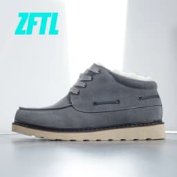ZFTL Men's Warm Boots Winter men's Warm thickened Snow boots Wool thick bottom Cotton boots 2025 Ankle Lace up Casual Boots New