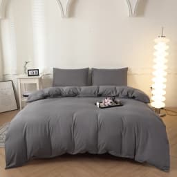 1pc Solid Color Duvet Cover 100% Washed Cotton Quilt Cover Japanese Minimalist Style Bedding Single Double King Queen Size Bed