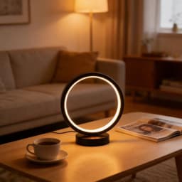 Nordic Style LED Table Lamp 5VUSB Plug Three Tone Light Circular Atmosphere Wrought Iron Design for Bedroom Study