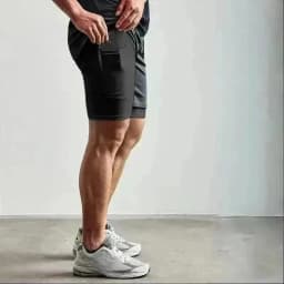 3D Print Anime Shorts Men Bilayer 2-In-1 Sports Shorts Fitness Basketball Shorts,Double-Layer Design Quick-Drying and Breathable