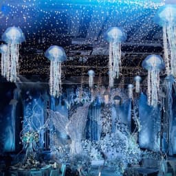Upgrade Wedding Ceiling Decor Starry Sky Wrought Iron Net With Luminous Lamp Beads Party Prop For Christmas Birthday Decoration